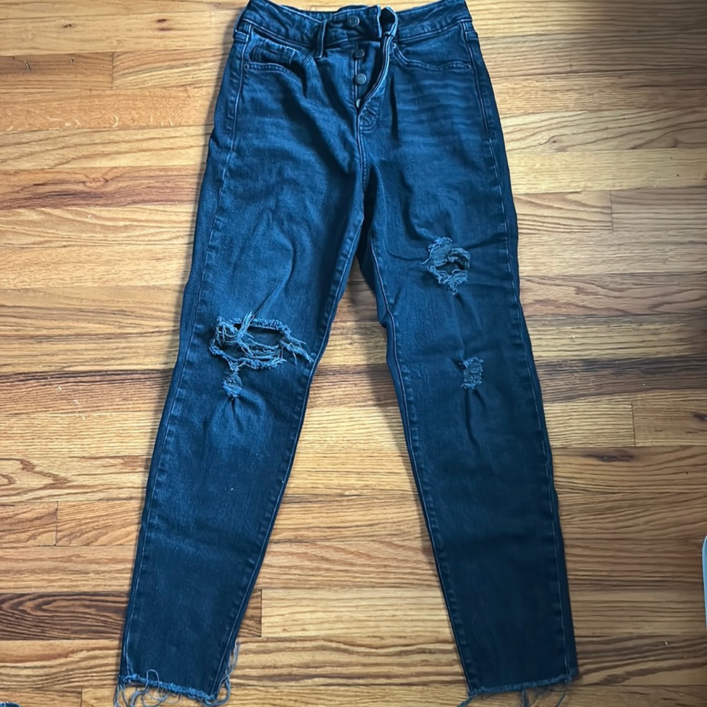 Old Navy O.G. High-Rise Straight Ripped Jeans